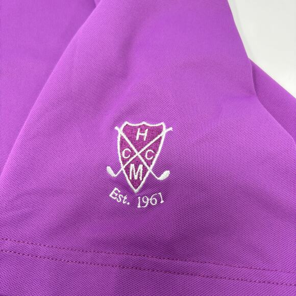 Peter Millar Summer Comfort Large Solid Purple Short Sleeve Golf Polo Shirt - Picture 3 of 6